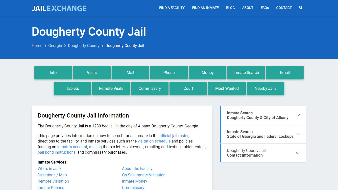 Dougherty County Jail, GA Inmate Search, Information